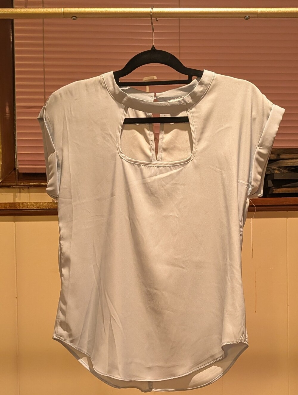SO pale blue cutout blouse